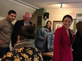 aoc spotted bernie vermont